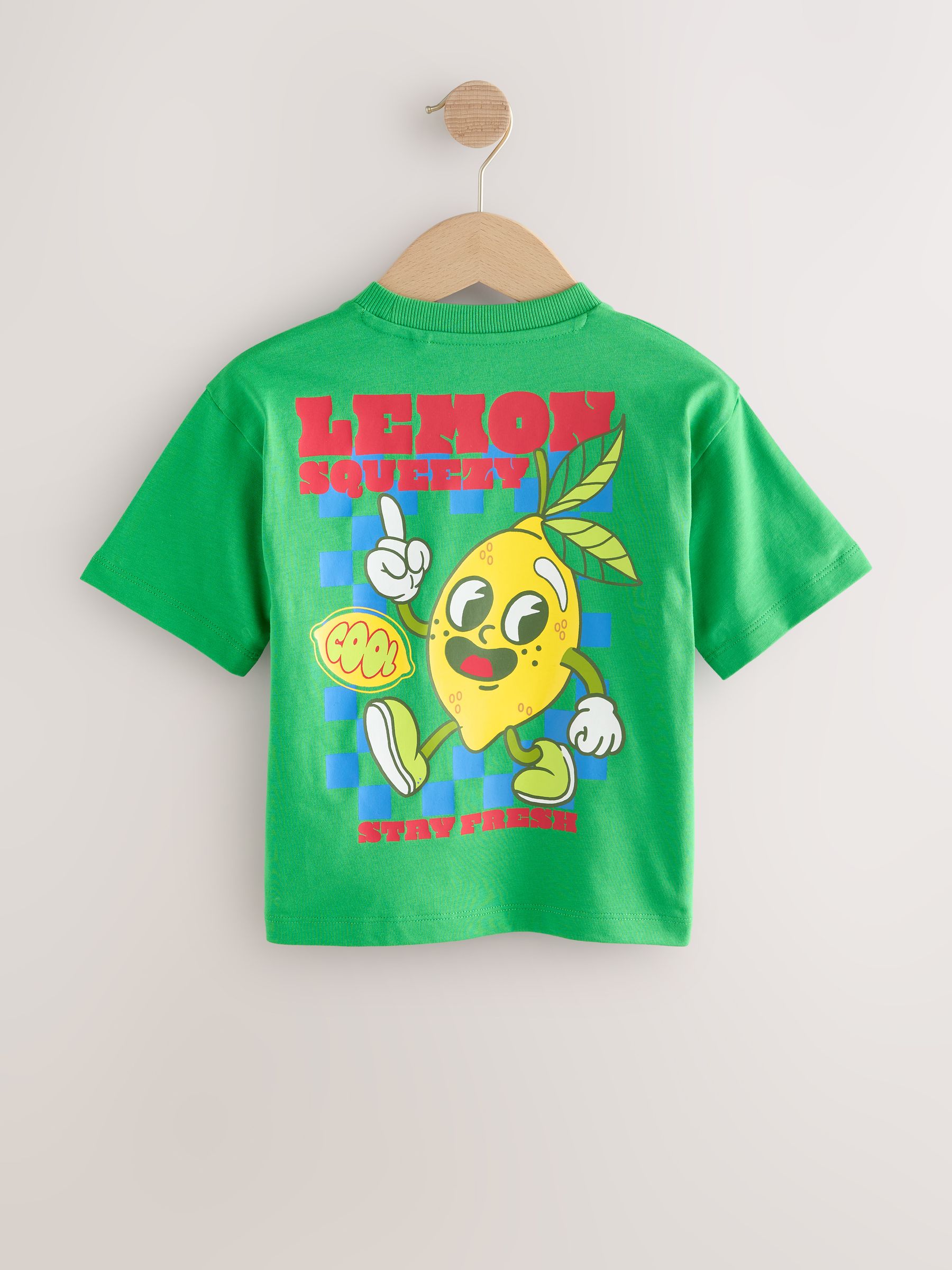 Buy Green Lemon Squeezy Short Sleeve Back Print T-Shirt (3mths