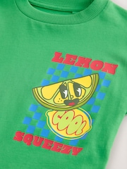 Verde con diseño Lemon Squeezy - Camiseta de manga corta con estampado en la espalda (3meses-7 años) - Imagen 6 de 7