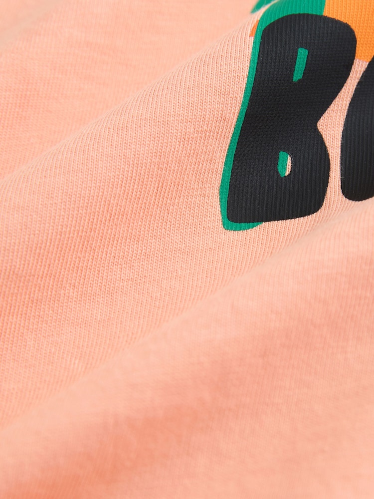 Peach Pink Paradise Beach 100% Cotton Short Sleeve Back Print T-Shirt (3mths-7yrs) - Image 4 of 5