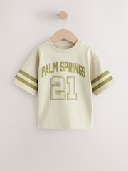 Green Varsity 100% Cotton Short Sleeve Graphic Print T-Shirt (3mths-8yrs) - Image 1 of 4