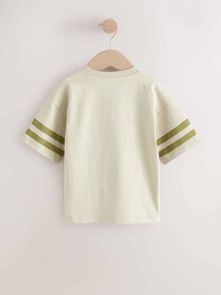 Green Varsity 100% Cotton Short Sleeve Graphic Print T-Shirt (3mths-8yrs) - Image 2 of 4