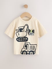 White Digger Interactive Pocket Short Sleeve Transport T-Shirt (3mths-7yrs) - Image 1 of 4