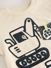 White Digger Interactive Pocket Short Sleeve Transport T-Shirt (3mths-7yrs) - Image 3 of 4