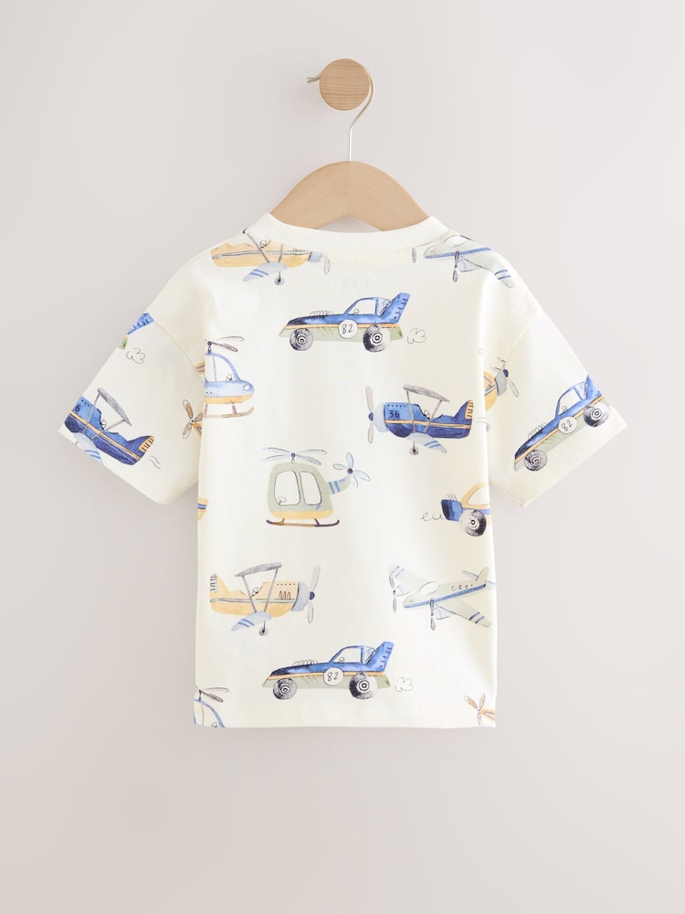 White Classic Transport Short Sleeve All-Over Print T-Shirt (3mths-7yrs) - Image 2 of 4