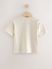 Neutral Dino Scene 100% Cotton Short Sleeve Graphic Print T-Shirt (3mths-8yrs) - Image 2 of 4