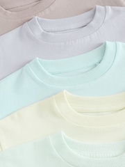 Multi Pastel Short Sleeve T-Shirts 5 Pack (3mths-7yrs) - Image 9 of 10