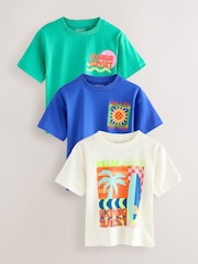 Hola Sol Short Sleeve T-Shirts 3 Pack (3mths-7yrs) - Image 1 of 7