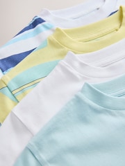 Blue/Yellow Surf Short Sleeve T-Shirts 4 Pack (3mths-7yrs) - Image 2 of 3