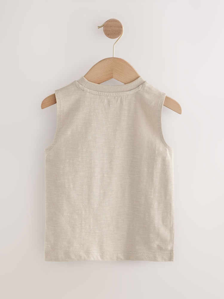 Multi Palm Tree 100% Cotton Vests 3 Pack (3mths-7yrs) - Image 5 of 7