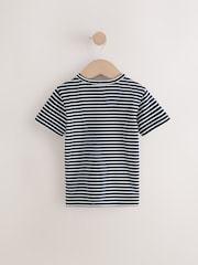 Bleu/Marine - Lot 3 t-shirts Henley texturés à manches courtes (3mois -7ans) - Image 3 de 7