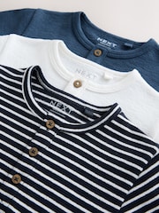 Bleu/Marine - Lot 3 t-shirts Henley texturés à manches courtes (3mois -7ans) - Image 7 de 7
