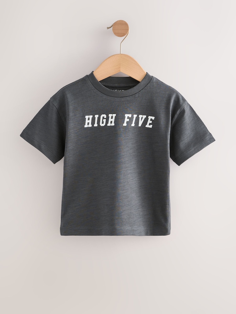 Multi Neutral Slogan Short Sleeve T-Shirts 5 Pack (3mths-7yrs) - Image 5 of 9