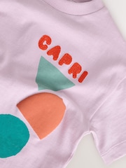 Pink 100% Cotton Short Sleeve Back Print T-Shirt And Shorts Set (3mths-7yrs) - Image 13 of 16