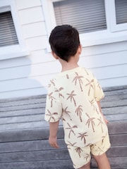 White 100% Cotton All-Over-Print Short Sleeve T-Shirt & Shorts Set (3mths-7yrs) - Image 2 of 8