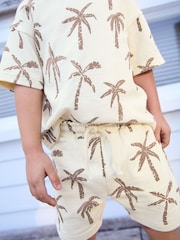 White 100% Cotton All-Over-Print Short Sleeve T-Shirt & Shorts Set (3mths-7yrs) - Image 3 of 8