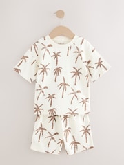 White 100% Cotton All-Over-Print Short Sleeve T-Shirt & Shorts Set (3mths-7yrs) - Image 4 of 8