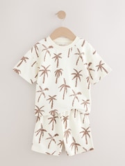 White 100% Cotton All-Over-Print Short Sleeve T-Shirt & Shorts Set (3mths-7yrs) - Image 5 of 8