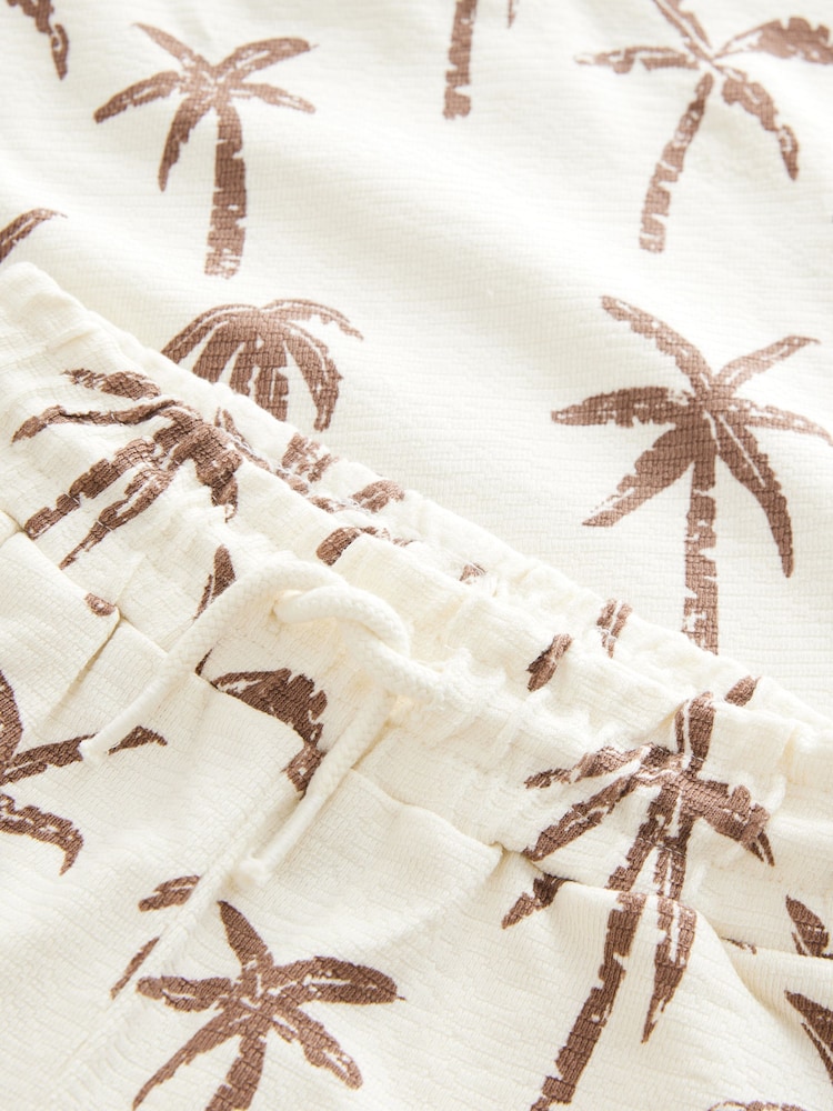 White 100% Cotton All-Over-Print Short Sleeve T-Shirt & Shorts Set (3mths-7yrs) - Image 8 of 8