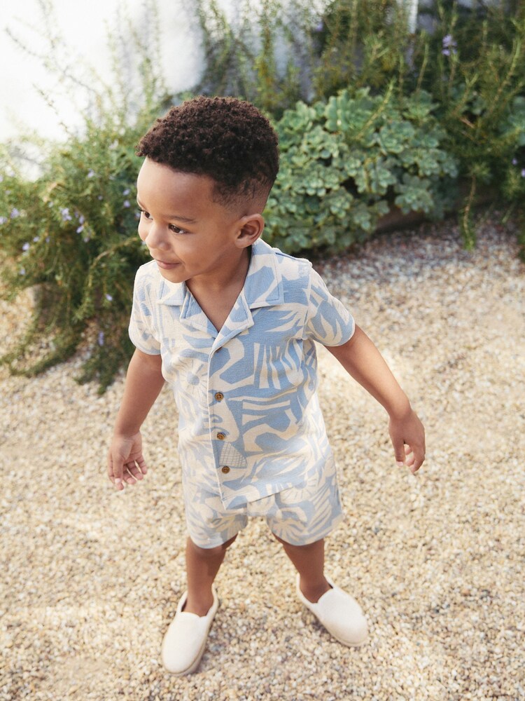 Blue Short Sleeve Shirt & Shorts Set (3mths-7yrs)