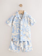 Blue Short Sleeve Shirt & Shorts Set (3mths-7yrs) - Image 5 of 10