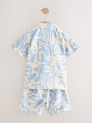 Blue Short Sleeve Shirt & Shorts Set (3mths-7yrs) - Image 6 of 10