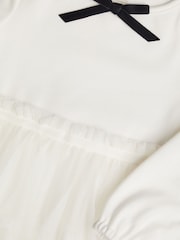 Monsoon White Baby Long Sleeve Bow Tulle Dress - Image 3 of 3
