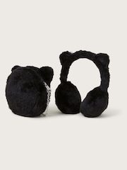 Monsoon Black Cat Earmuffs and Bag Set - Image 2 of 3