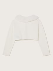 Monsoon Natural Baby Fluffy Collar Super-Soft Cardigan - Image 2 of 3