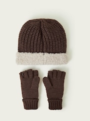 Monsoon Brown Borg Explorer Hat and Gloves Set - Image 2 of 3