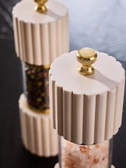 Set of 2 Natural Filled Valencia Ribbed Salt and Pepper Grinder - Image 2 of 3