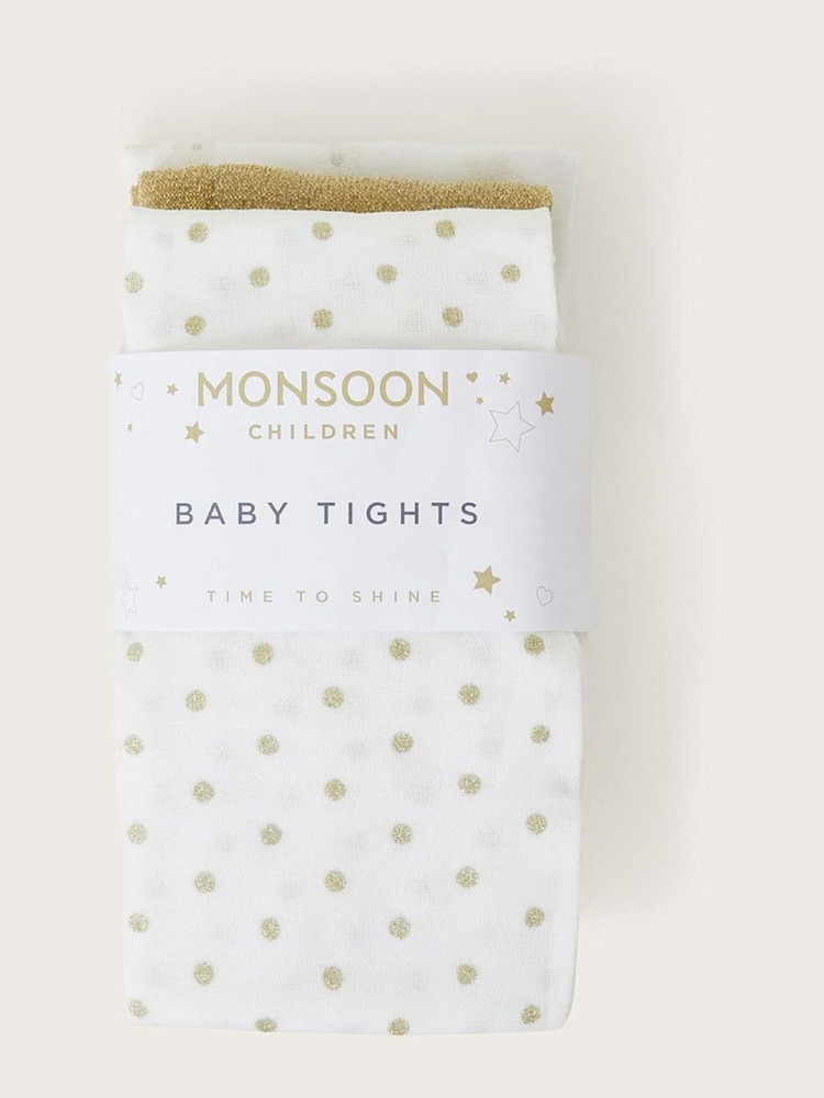 Monsoon Gold Baby Glitter Tights 3 Pack - Image 1 of 2 Monsoon Gold Baby Glitter Tights 3 Pack - Image 1 of 2