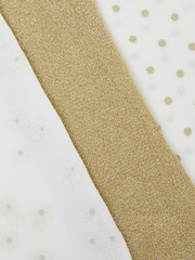 Monsoon Gold Baby Glitter Tights 3 Pack - Image 2 of 2