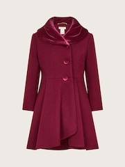 Monsoon Red Velvet Shawl Collar Coat - Image 1 of 3