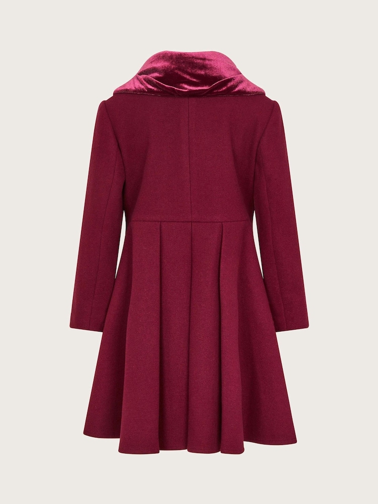 Monsoon Red Velvet Shawl Collar Coat - Image 2 of 3