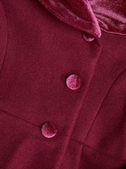 Monsoon Red Velvet Shawl Collar Coat - Image 3 of 3