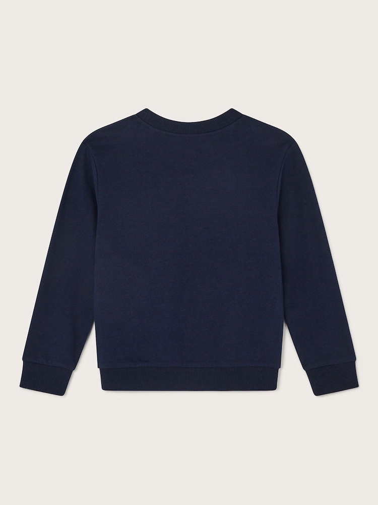 Monsoon Blue Glow In The Dark Dinosaur 100% Cotton Sweatshirt - Image 2 of 3