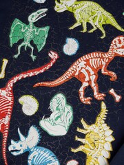 Monsoon Blue Glow In The Dark Dinosaur 100% Cotton Sweatshirt - Image 3 of 3