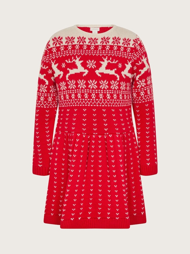 Monsoon – weihnachtliches Pulloverkleid mit Norwegermuster - Bild 1 von 3 Monsoon – weihnachtliches Pulloverkleid mit Norwegermuster - Bild 1 von 3