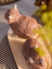 Natural Hamish The Highland Cow Salt and Pepper Shakers with Tray - Image 2 of 5