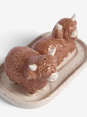 Natural Hamish The Highland Cow Salt and Pepper Shakers with Tray - Image 5 of 5