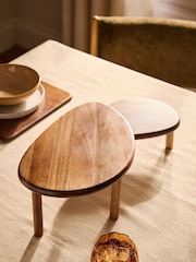 Natural Wood Two Tier Serving Stand - Image 3 of 5