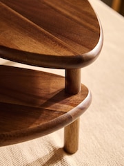 Natural Wood Two Tier Serving Stand - Image 4 of 5