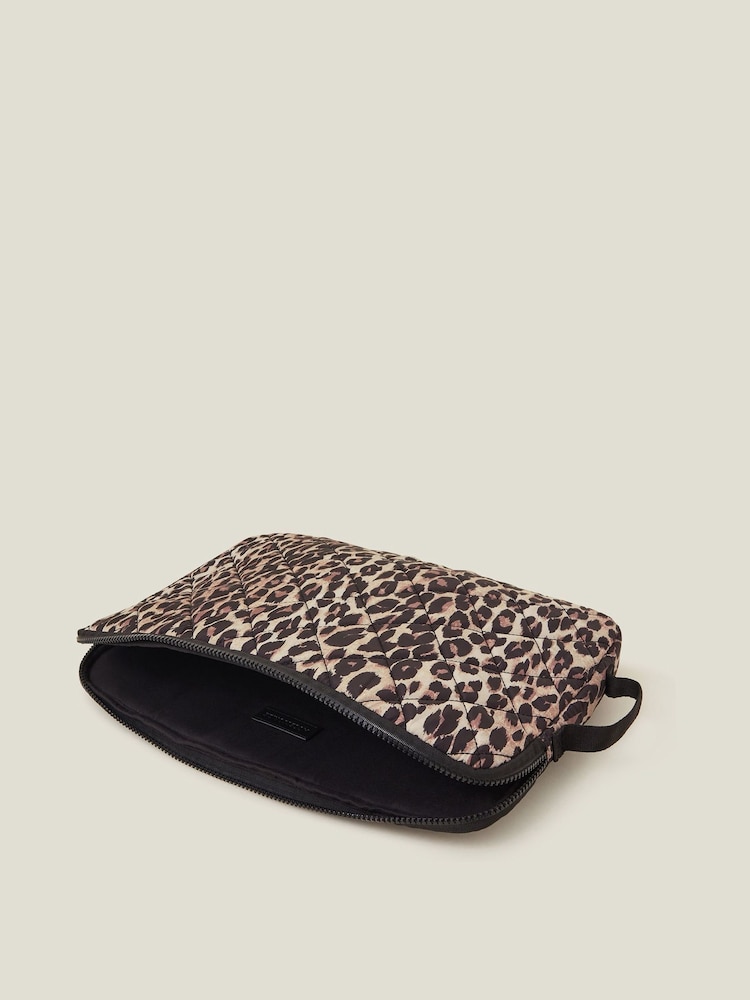 Accessorize Animal Leopard Print Laptop Case Bag - Image 2 of 2 Accessorize Animal Leopard Print Laptop Case Bag - Image 2 of 2