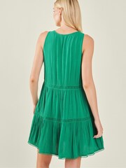 Accessorize Blue Sleeveless Lace Insert Mini Dress - Image 3 of 4