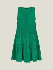 Accessorize Blue Sleeveless Lace Insert Mini Dress - Image 4 of 4