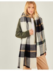 Accessorize Green Woven Check Print Blanket Scarf - Image 1 of 3