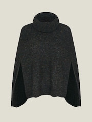 Accessorize Black Roll Neck Knit Poncho - Image 4 of 4
