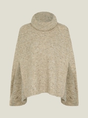 Accessorize Brown Roll Neck Knit Poncho - Image 4 of 4
