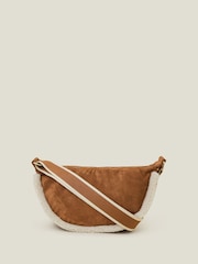 Accessorize Brown Sherpa Trim Suedette Sling Bag - Image 2 of 3