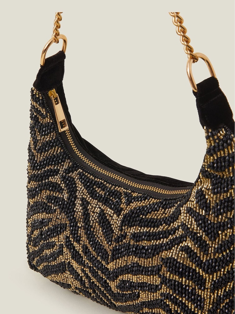 Accessorize Black Hand Embellished Animal Shoulder Bag - Image 2 of 2 Accessorize Black Hand Embellished Animal Shoulder Bag - Image 2 of 2